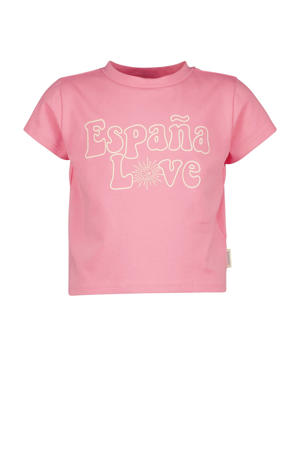 T-shirt met tekst roze