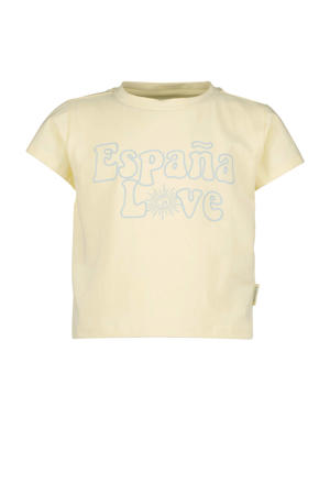 T-shirt met tekst lichtgeel