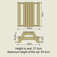 thumbnail: TP Toys Joy houten zand- en picknicktafel voor 4