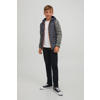 JACK & JONES JUNIOR gewatteerde jas JJEMULTI grijs/grijs melange