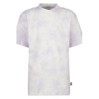thumbnail: Wit en lilakleurige jongens Vingino T-shirt van katoen met logo dessin, korte mouwen en ronde hals