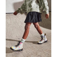thumbnail: Dr. Martens leren veterboots beige met bloemen