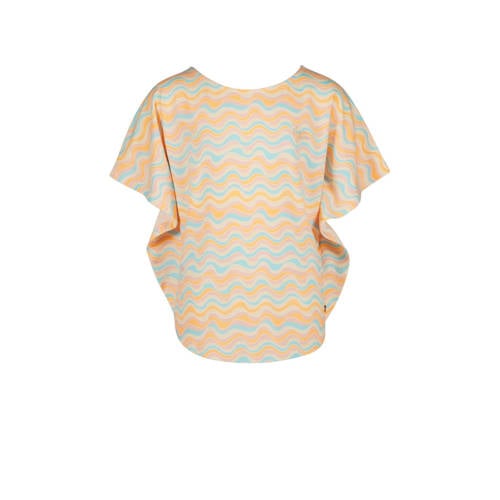Vingino T-shirt ILANA met all over print lichtblauw/oranje Meisjes Viscose Boothals