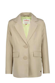 thumbnail: Zandkleurige meisjes Vingino blazer van polyester met effen, lange mouwen, reverskraag en knoopsluiting