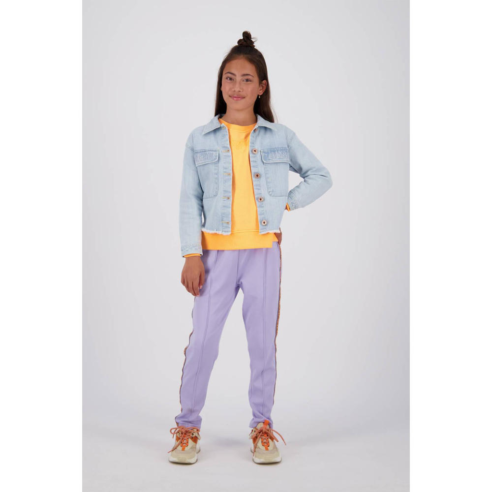 Paarse meisjes Vingino broek van viscose met elastische tailleband en effen