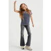 WE Fashion gestreept T-shirt blauw/wit/roze