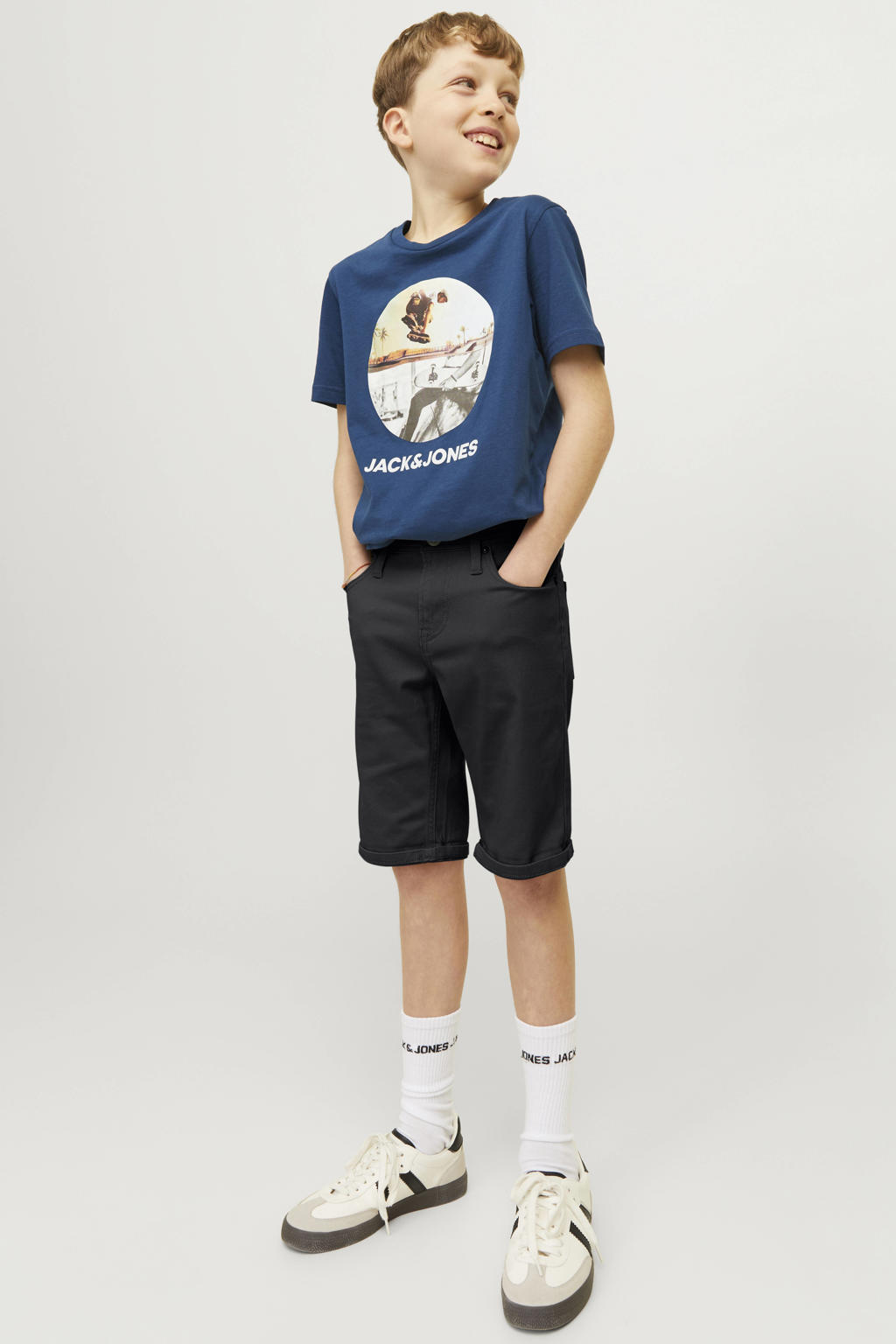 JACK & JONES JUNIOR short JPSTRICK zwart