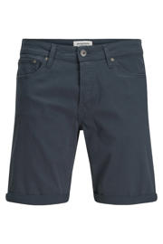 thumbnail: Donkerblauwe jongens JACK & JONES JUNIOR short van stretchkatoen met regular fit, regular waist en effen