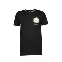 thumbnail: Zwarte jongens Vingino T-shirt van katoen met logo dessin, korte mouwen en ronde hals