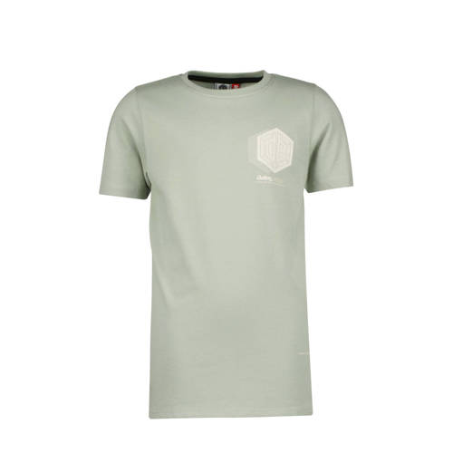 Vingino T-shirt met logo groen Jongens Katoen Ronde hals Logo