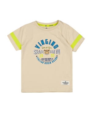 T-shirt HIMBA met printopdruk beige/felgeel