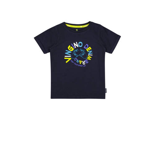 Vingino T-shirt HANSON met printopdruk donkerblauw Jongens Stretchkatoen Ronde hals - 110