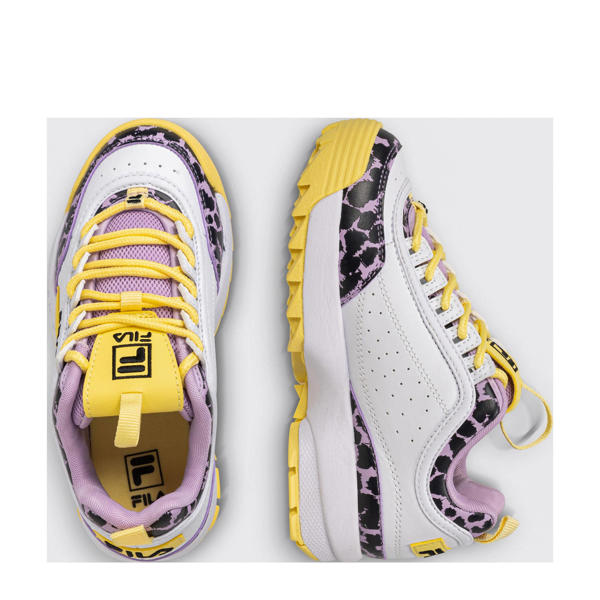 Blozend Detector taart Fila Disruptor F sneakers wit/geel/roze | kleertjes.com