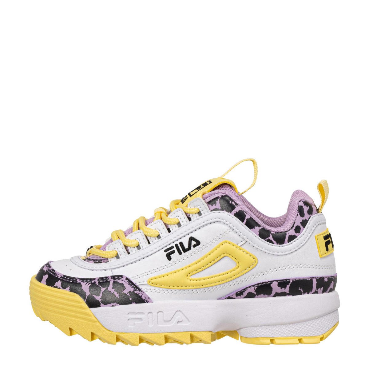 Blozend Detector taart Fila Disruptor F sneakers wit/geel/roze | kleertjes.com