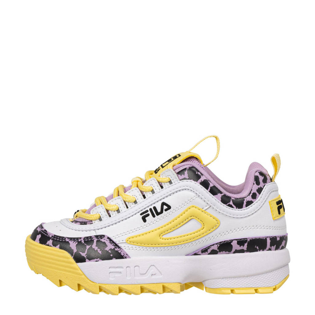 Klant behang spelen Fila Disruptor F sneakers wit/geel/roze | kleertjes.com