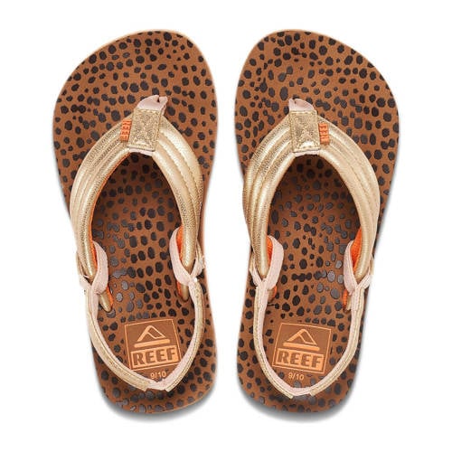 Reef Kids Ahi Wild teenslippers met hielbandje bruin/goud Meisjes Polyurethaan - maat 29 afbeelding