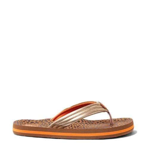 Reef Kids Ahi Wild teenslippers bruin/goud Meisjes Polyurethaan