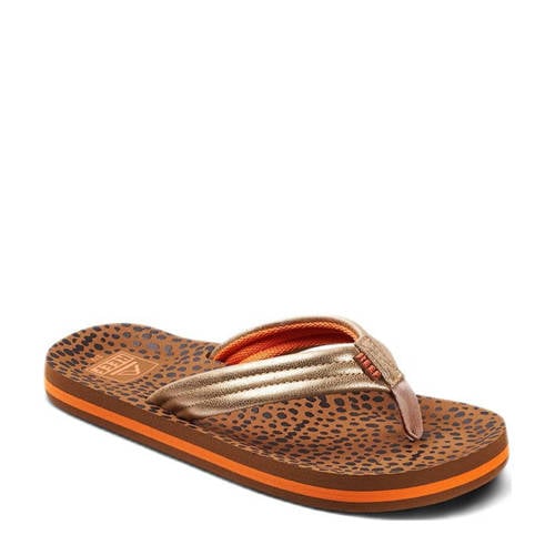 Reef Kids Ahi Wild teenslippers bruin/goud Meisjes Polyurethaan