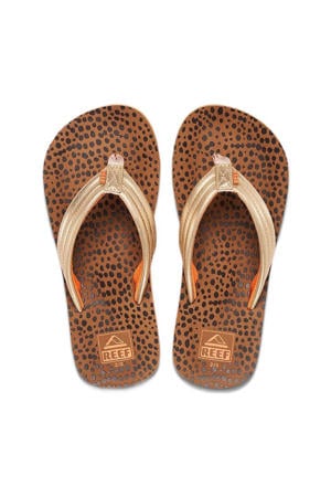 Kids Ahi Wild teenslippers bruin/goud