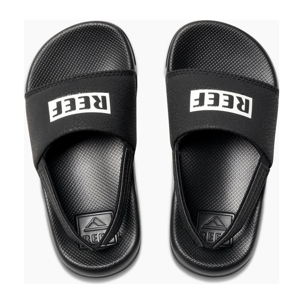 Zwarte jongens Reef badslippers met hielbandje van rubber met logo