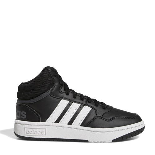 adidas Sportswear Hoops sneakers zwart/wit Jongens/Meisjes Imitatieleer