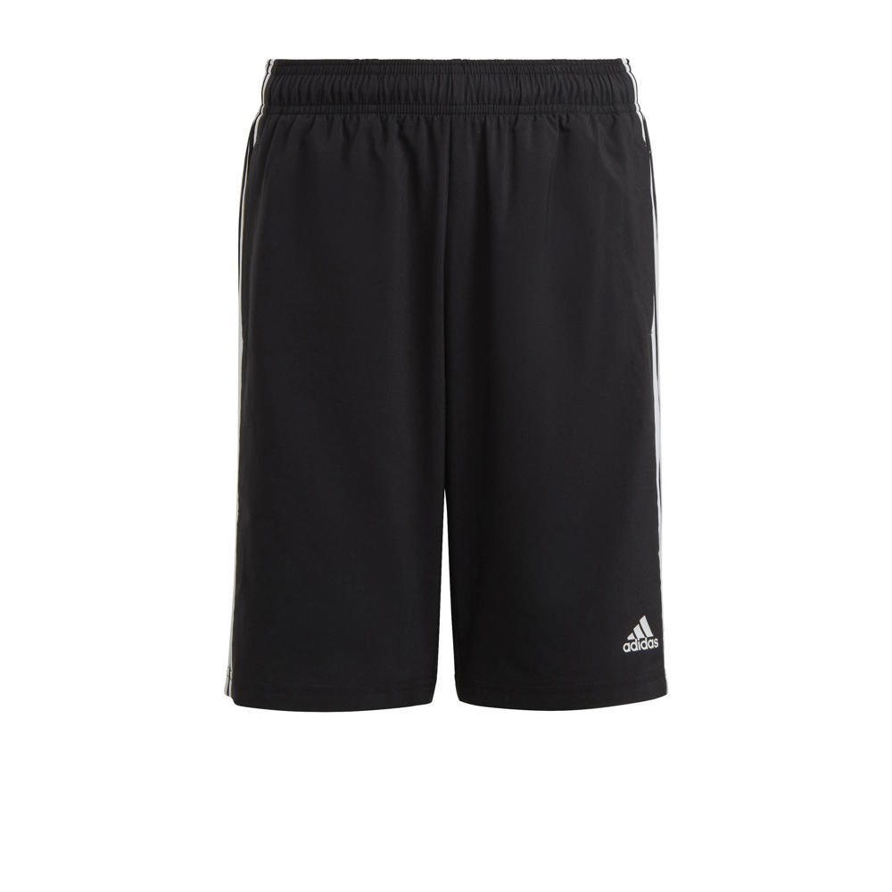 Zwarte jongens en meisjes adidas Sportswear sportshort van polyester met regular fit en elastische tailleband met koord