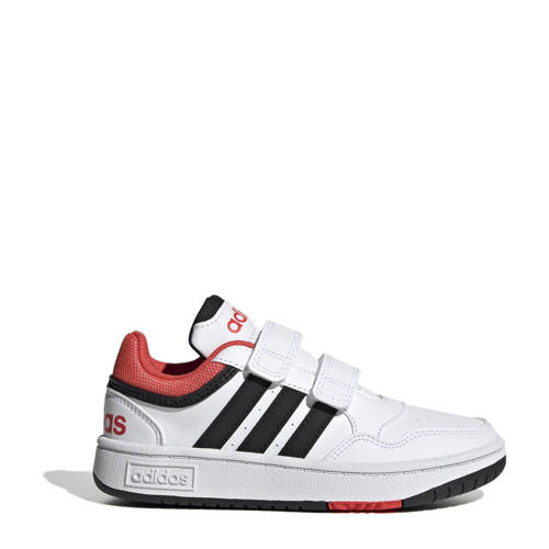 adidas Sportswear Hoops sneakers wit/zwart/rood Jongens/Meisjes Imitatieleer