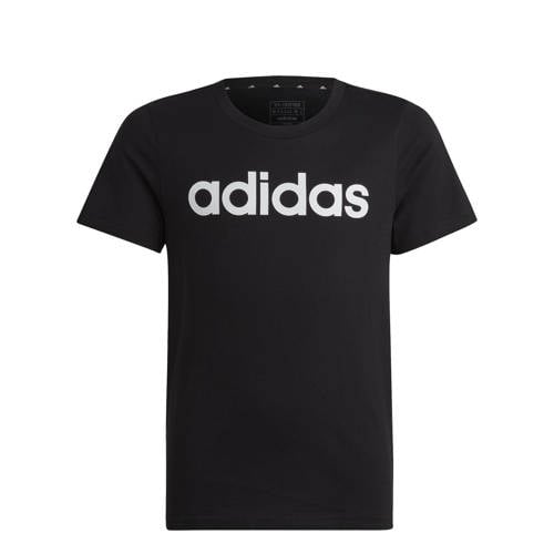 adidas Sportswear T-shirt zwart/wit Meisjes Katoen Ronde hals Logo