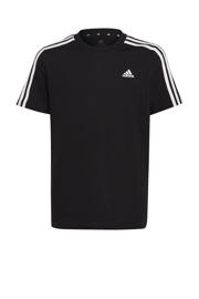 thumbnail: Zwart en witte jongens en meisjes adidas Sportswear T-shirt van katoen met effen, korte mouwen en ronde hals