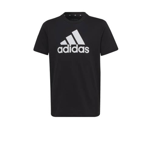 adidas Sportswear T-shirt zwart/wit Jongens/Meisjes Katoen Ronde hals Logo