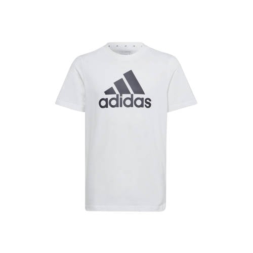 adidas Sportswear T-shirt wit/zwart Jongens/Meisjes Katoen Ronde hals Logo