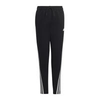 thumbnail: Zwarte jongens en meisjes adidas Sportswear joggingbroek van katoen met elastische tailleband met koord