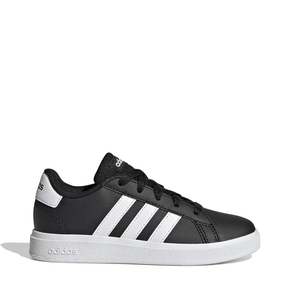 Zwart en witte jongens en meisjes adidas Sportswear Grand Court 2.0 sneakers van imitatieleer/textiel met veters