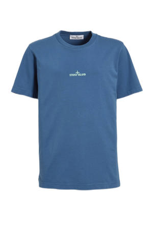 T-shirt met backprint blauw/mintgroen