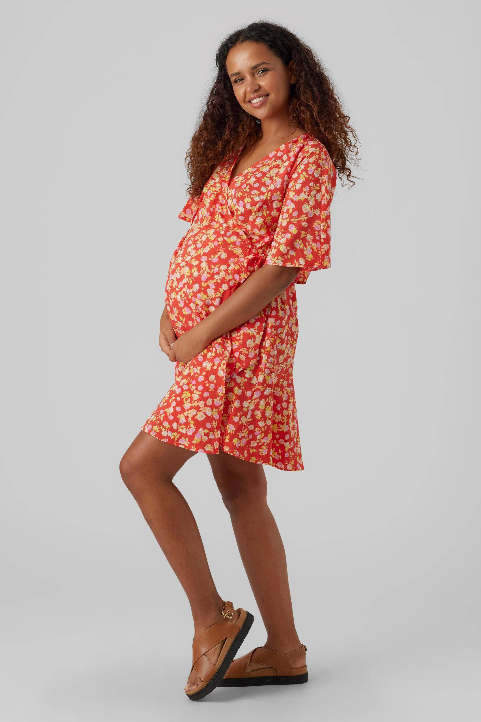 VERO MODA MATERNITY zwangerschapsjurk VMMFIE rood