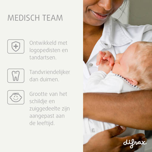 Difrax Natural Fopspeen 6+ Maanden Groen met printje 2 stuks