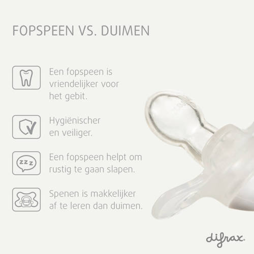 Difrax Natural Fopspeen 0 tot 6 Maanden Oranje met printje 2 stuks