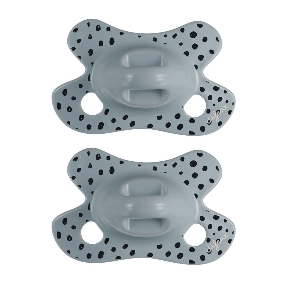 Difrax Natural Fopspeen - Newborn - Grijze Speen - 2 st.