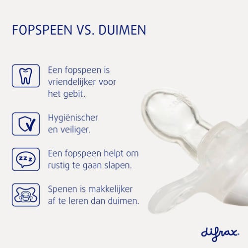 Difrax Natural Fopspeen 20+ Maanden Bruin met printje 2 stuks
