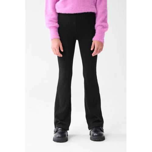Shoeby rib flared broek zwart Meisjes Polyester Effen - maat 158/164 afbeelding