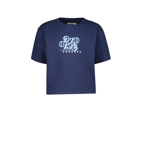 Raizzed T-shirt FAYA met printopdruk donkerblauw Meisjes Stretchkatoen Ronde hals