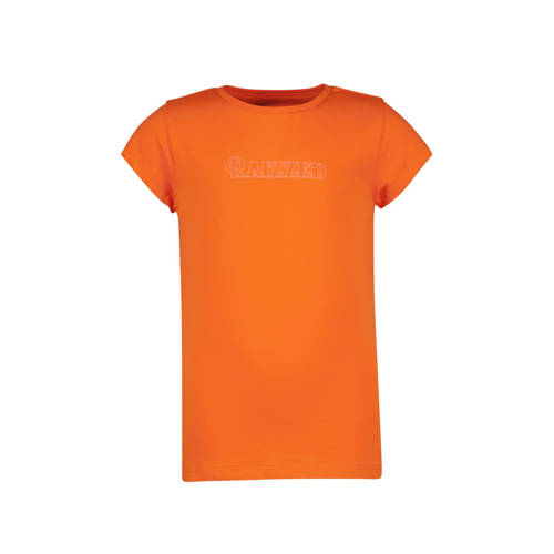 Raizzed T-shirt LOLITA met logo oranje Meisjes Stretchkatoen Ronde hals