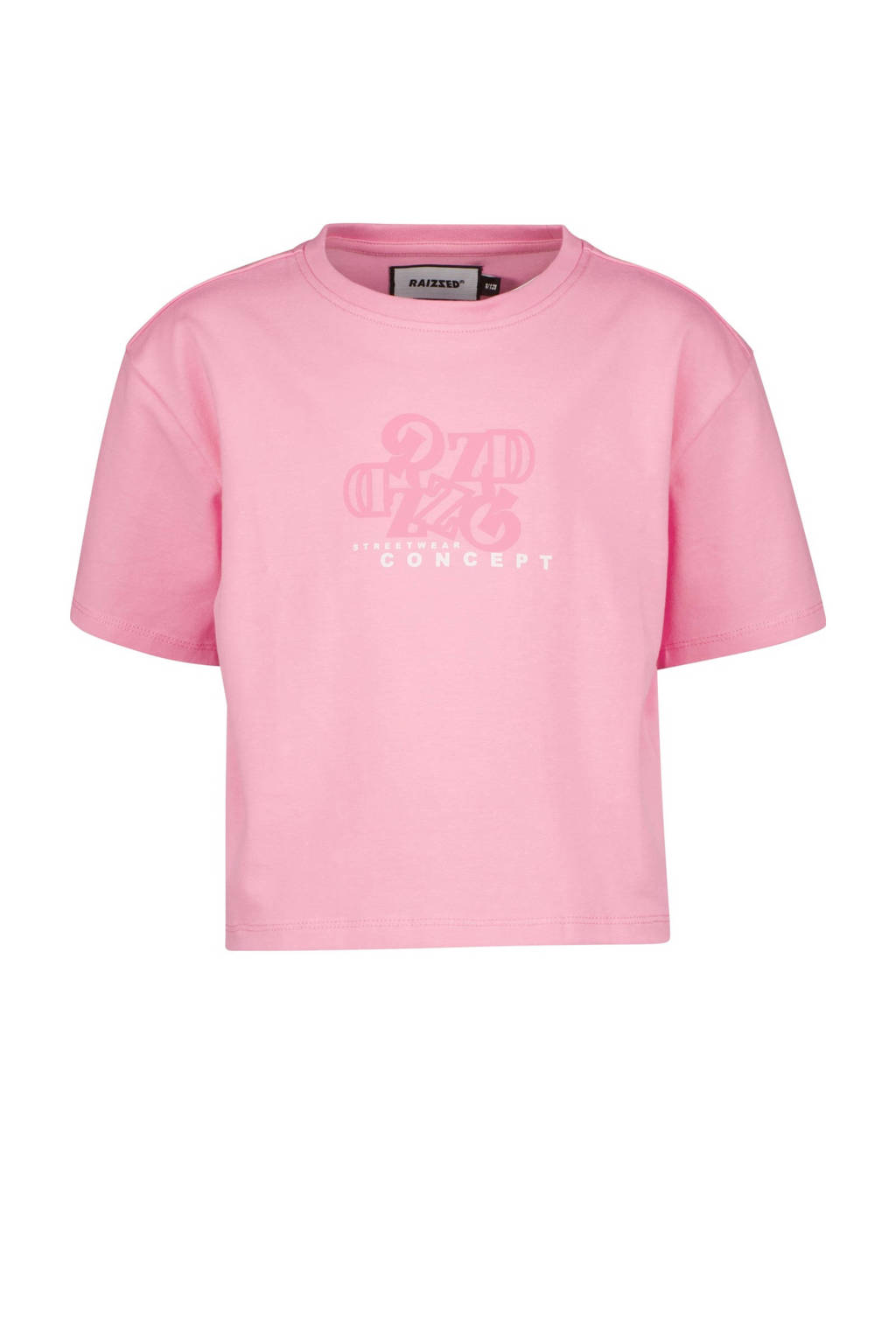 T-shirt FAYA met printopdruk roze
