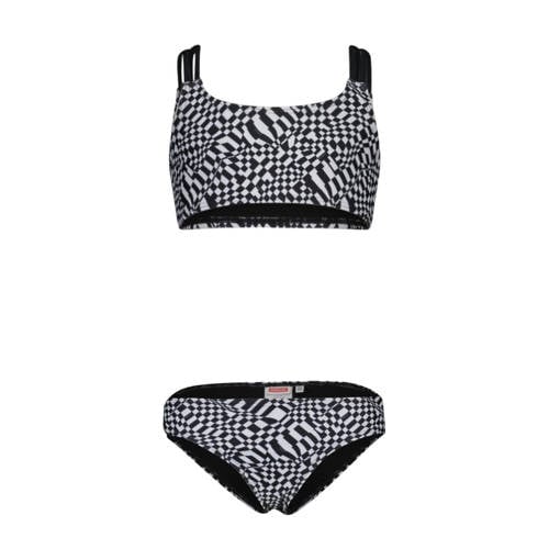 CoolCat Junior crop bikini Yosi zwart/wit Meisjes Polyamide All over print
