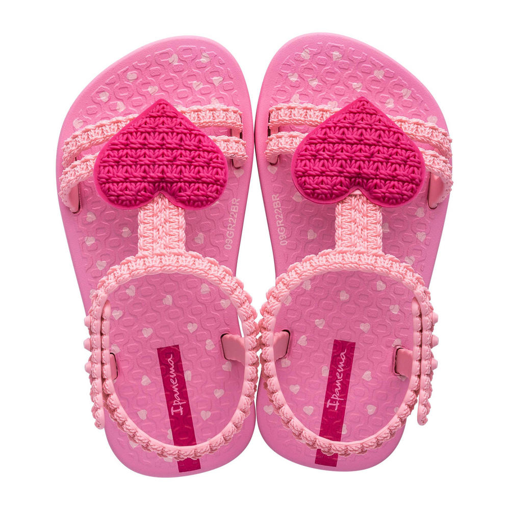 Roze meisjes Ipanema My First Ipanema sandalen van rubber met drukknoop