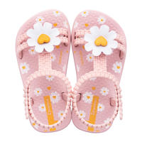 thumbnail: Lichtroze meisjes Ipanema Daisy Baby gebloemde sandalen van flexband met drukknoop