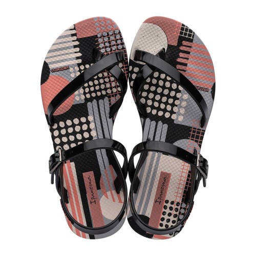 Ipanema Fashion Sandal sandalen zwart/roze Meisjes Rubber Meerkleurig
