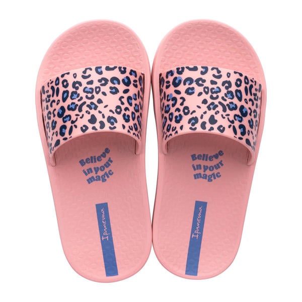 Omhoog resterend kunst Ipanema Urban Slide badslippers met panterprint roze/blauw | kleertjes.com