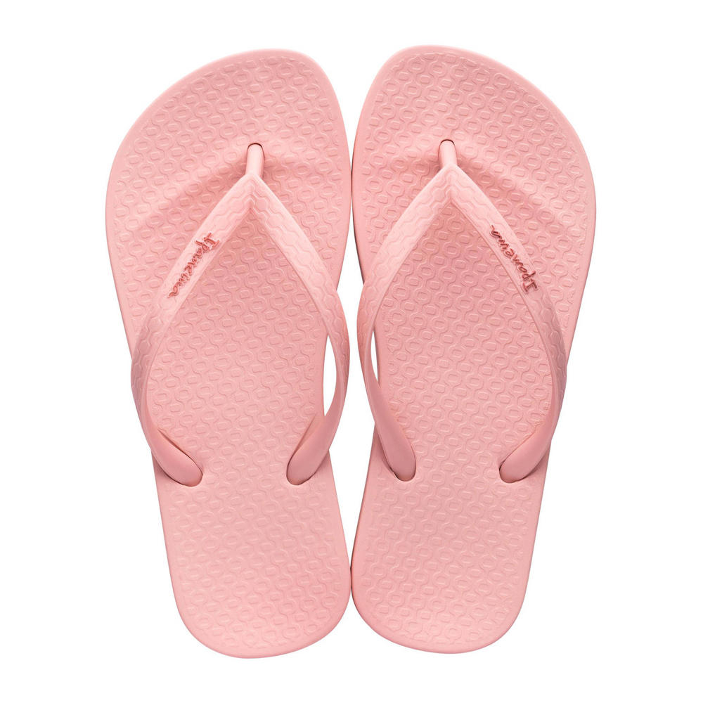 Lichtroze jongens en meisjes Ipanema Anatomic Tan teenslippers van rubber