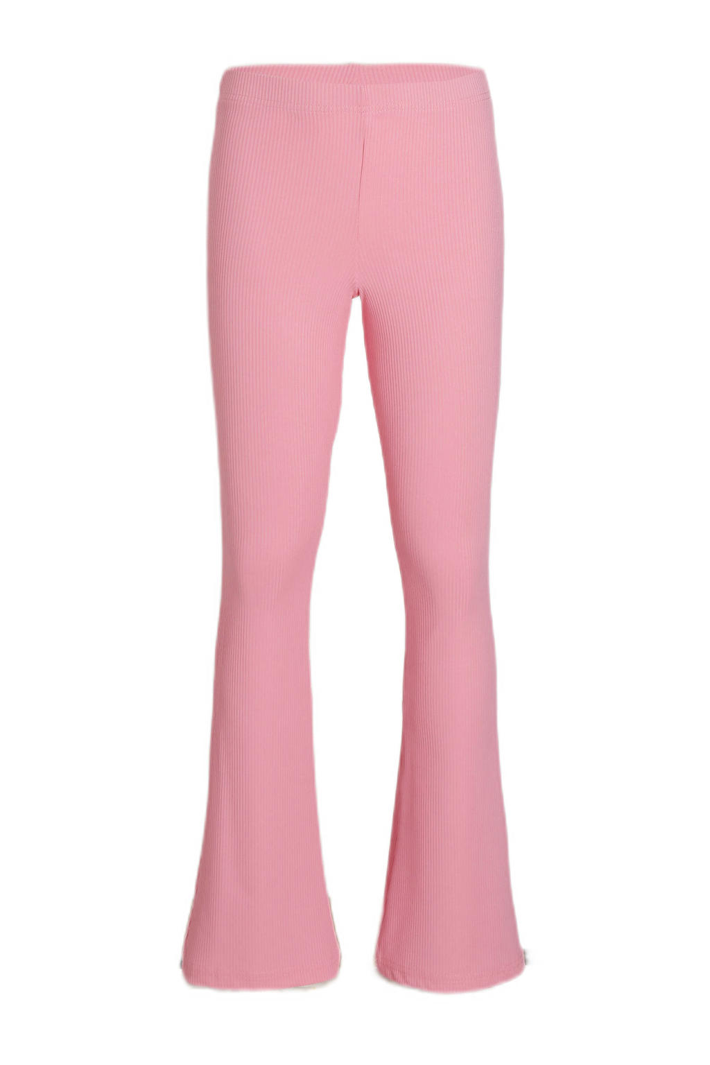 Roze meisjes Cars flared broek Pink van polyester met elastische tailleband en effen